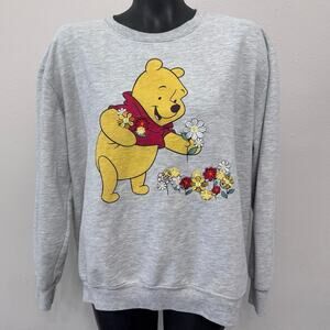 Disney Winnie the Pooh‎ Women’s XXL Embroidered Sweatshirt Floral Whimsical Twee